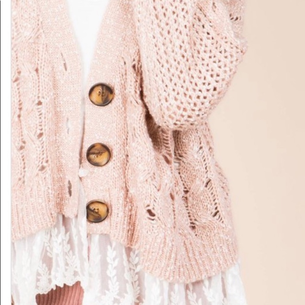 Open weave cardigan